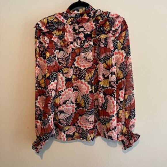 NWT Boden Ruffle neck shirt MUL size 10 - Picture 3 of 11